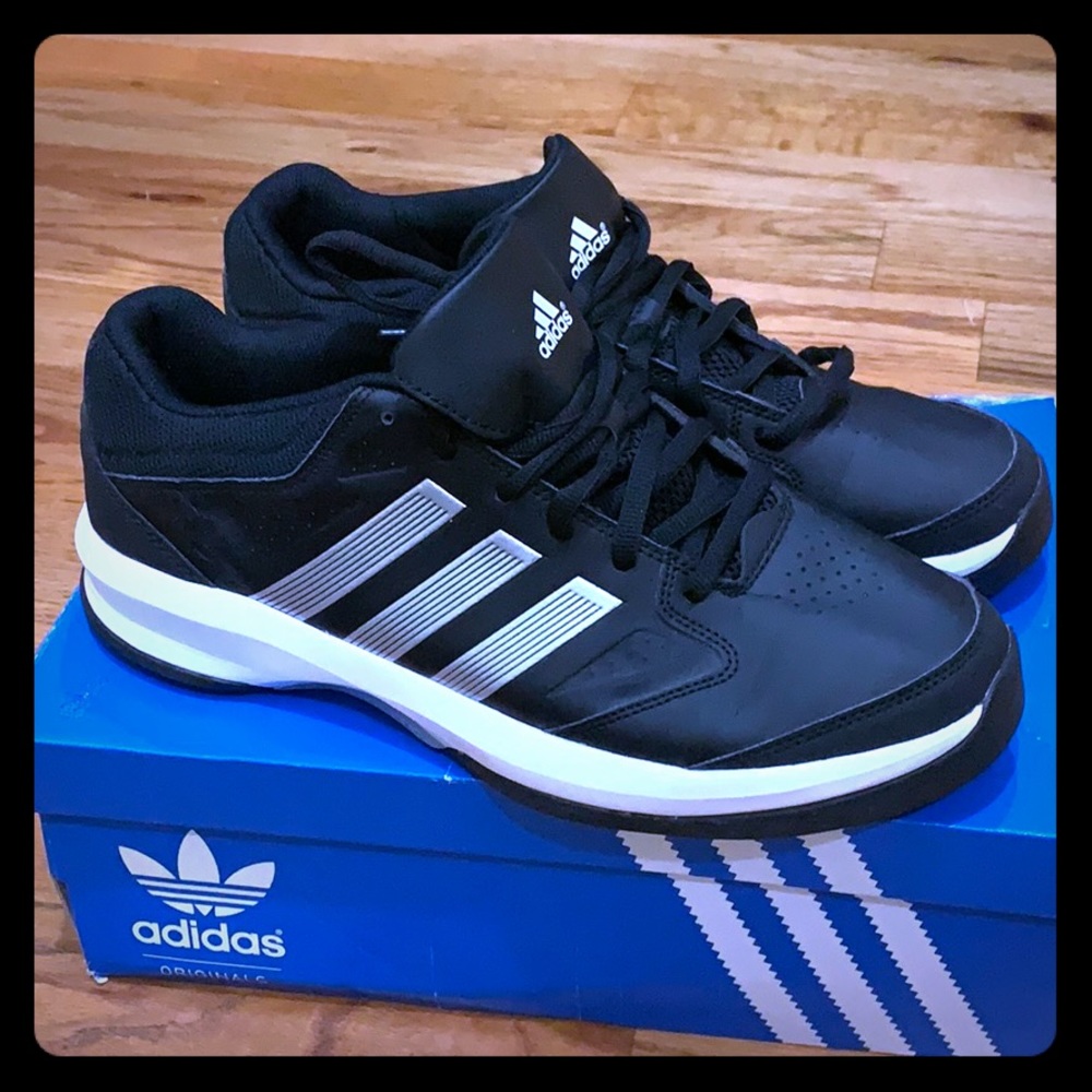 Black leather Adidas